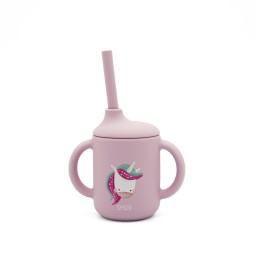 Sassi bicchiere con cannuccia in silicone - vari personaggi
